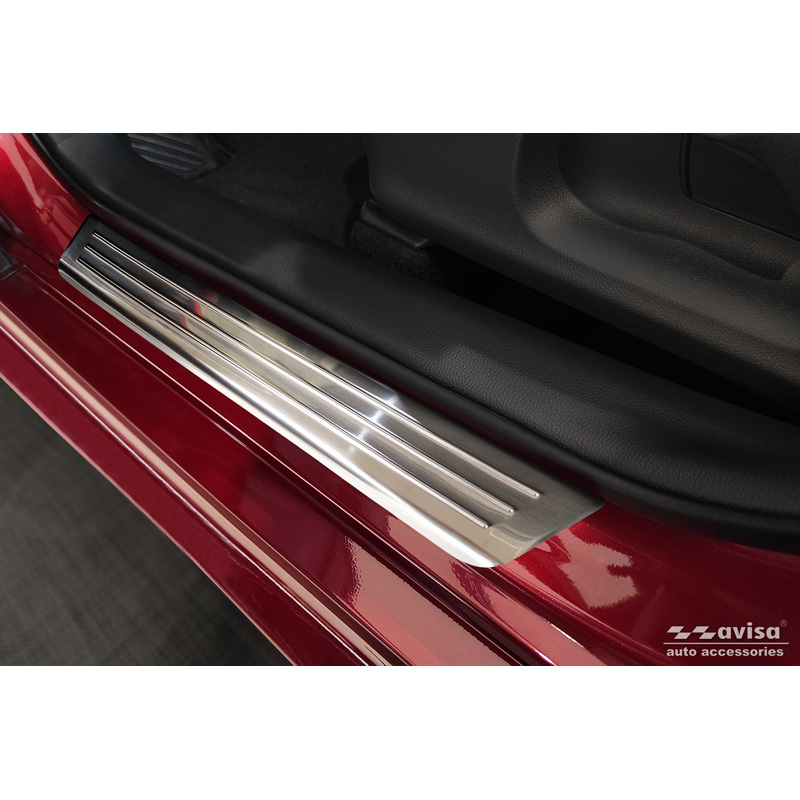 Seuils de portes inox sur mesure pour Toyota Yaris 2020- incl. Facelift, excl. GR / Toyota Yaris Cross 2021- / Toyota C-HR II 2023- 'Lines' - 4-pièces