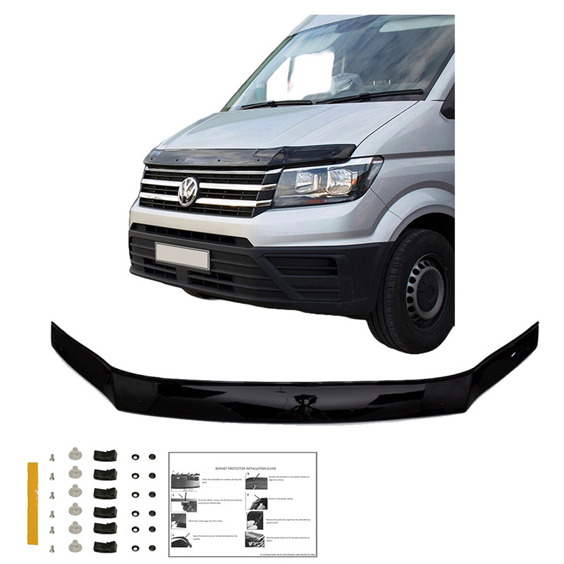 Protection du capot sur mesure pour Volkswagen Crafter MK2 2016- & MAN TGE MK1 PreFacelift 2016- - Noir brillant