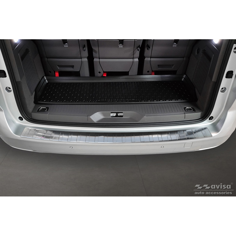 Protection de seuil arrière inox sur mesure pour Volkswagen Multivan T7 2021- - 'Ribs'