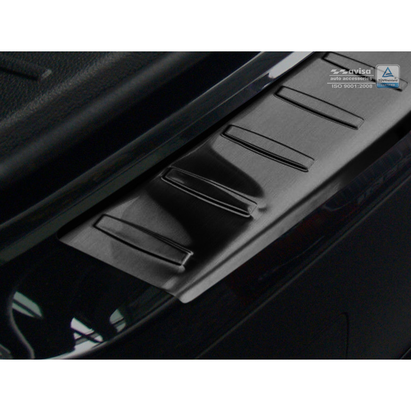 Protection de seuil arrière inox noir sur mesure pour BMW X3 F25 2010-2014 incl. M-Sport 'Ribs'