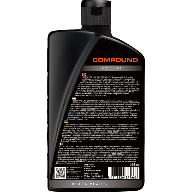 Gecko PRO Polish Medium 680 Étape 2 - 500 ml (sans silicone)