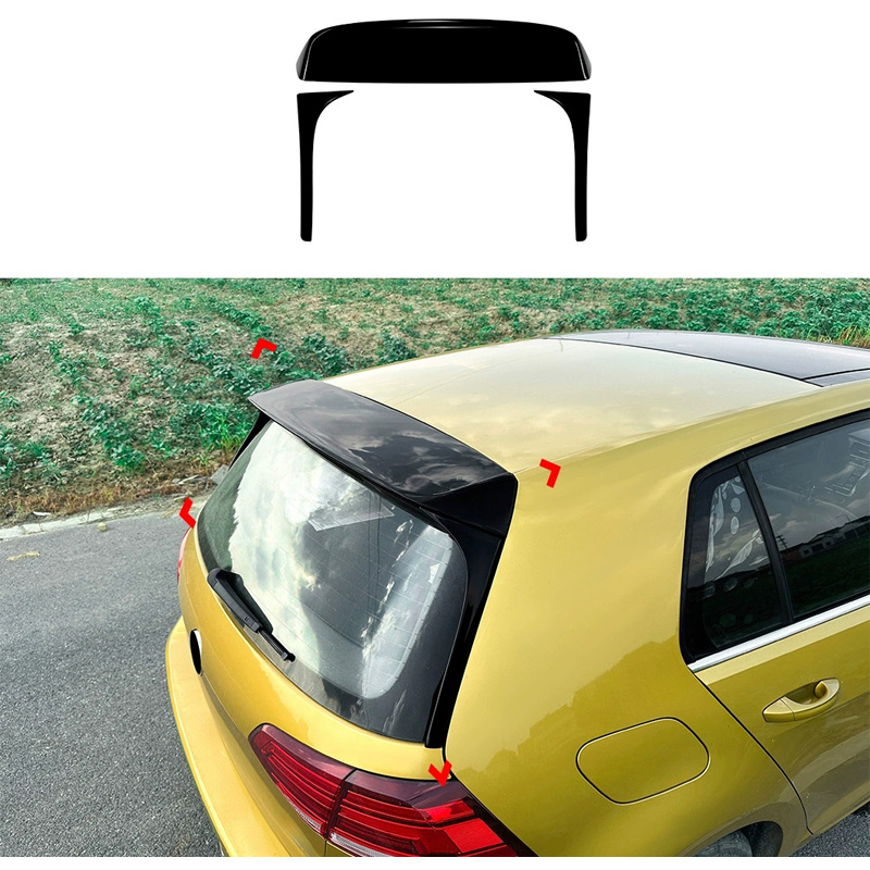 Becquet de toit sur mesure pour Volkswagen Golf VII (7&7.5) HB 2012-2019 3-pièces (ABS Noir Luisant)