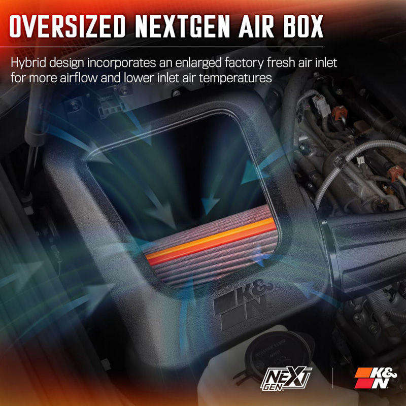 K&N NextGen d'admission d'air froid  sur mesure pour Toyota Tundra & Sequoia 5.7L V8 2012-2021 (50-9036)