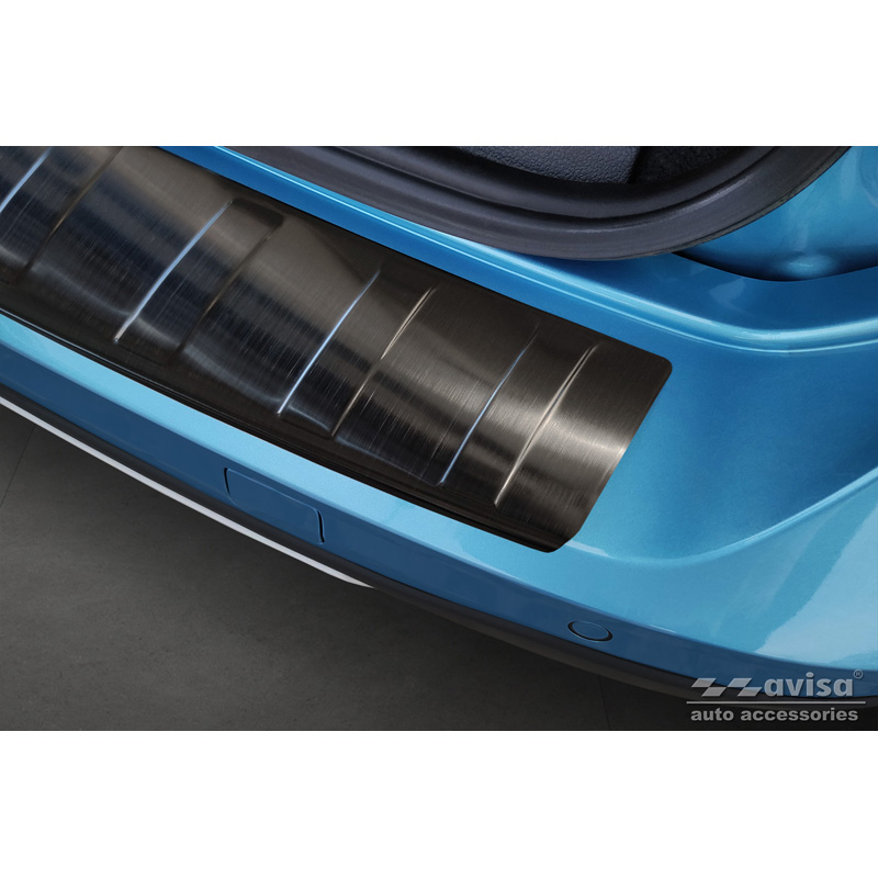 Protection de seuil arrière inox noir sur mesure pour Ford Tourneo Connect III 2022- 'Ribs'