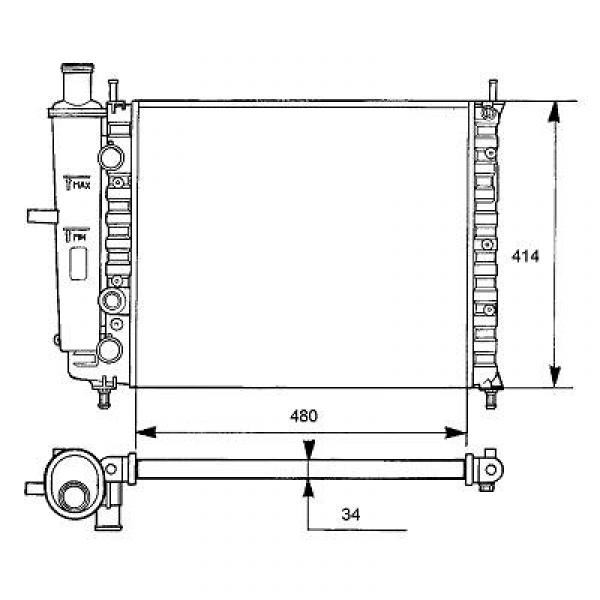 Radiator BRAVO/BRAVA/MAREA 95-99 475x414 1.6 16V
