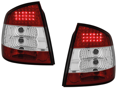 Feux arriere Opel Astra G LED rouges/blanc