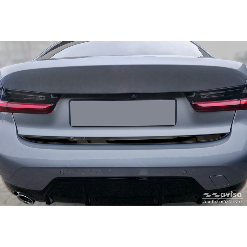 Avisa Moulure de hayon en Inox Noir Chrome sur mesure pour BMW Série 3 (G20) M-Sport Facelift 2018-2022, Facelift 2022-2024 & Facelift 2024-