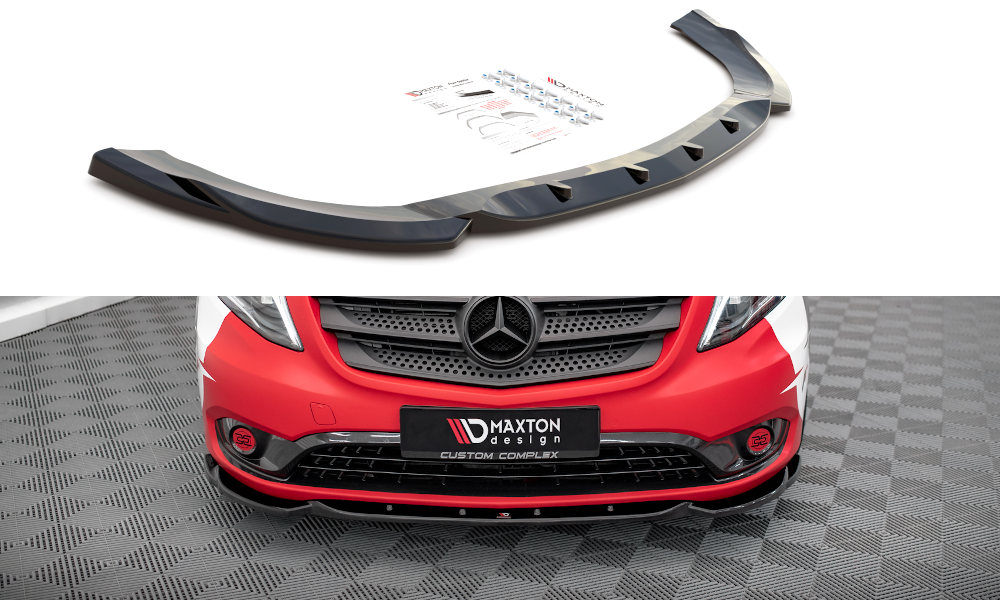 Voorspoiler V.1 Mercedes Vito W447 FL Maxton Glans Zwart
