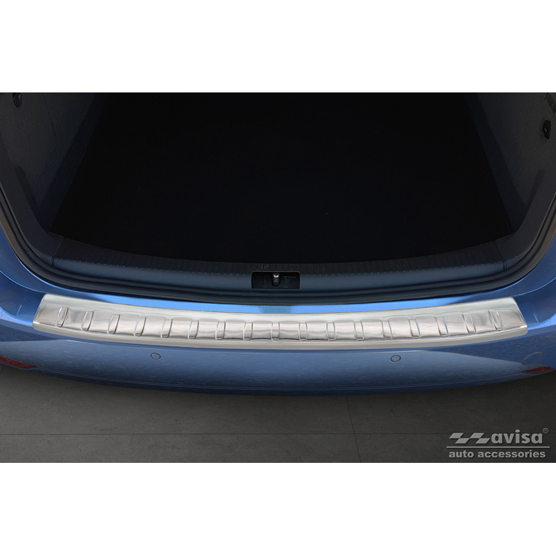 Protection de seuil arrière inox sur mesure pour Volkswagen Touran II GP2 2010-2015 'Ribs'