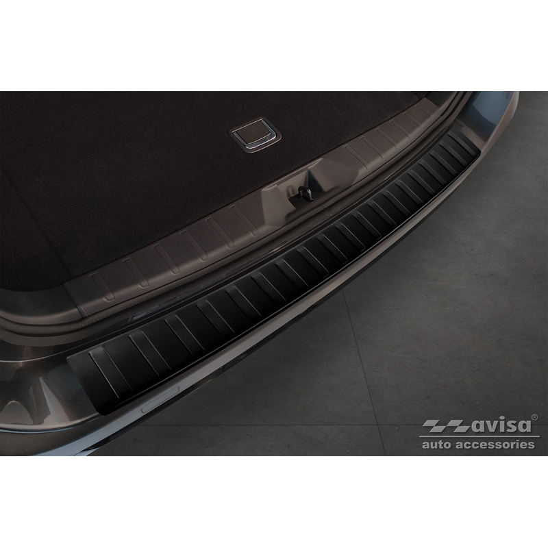 Protection de seuil arrière inox noir mat sur mesure pour Subaru Outback (BT) 2020- 'Ribs'