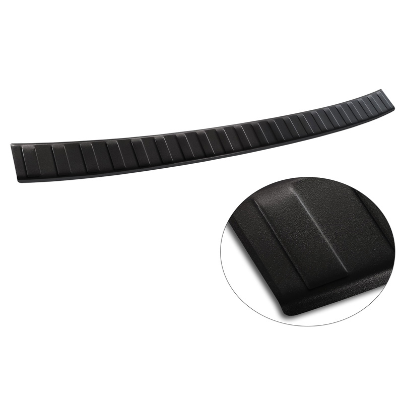 Protection de seuil arrière inox noir mat sur mesure pour BMW X1 (F48) 2015-2022 'Ribs'