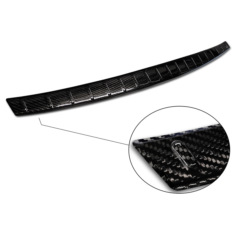 Protection de seuil arrière carboné 3D sur mesure pour Mercedes CLA II (X118) Shooting Brake 2019- 'Ribs'
