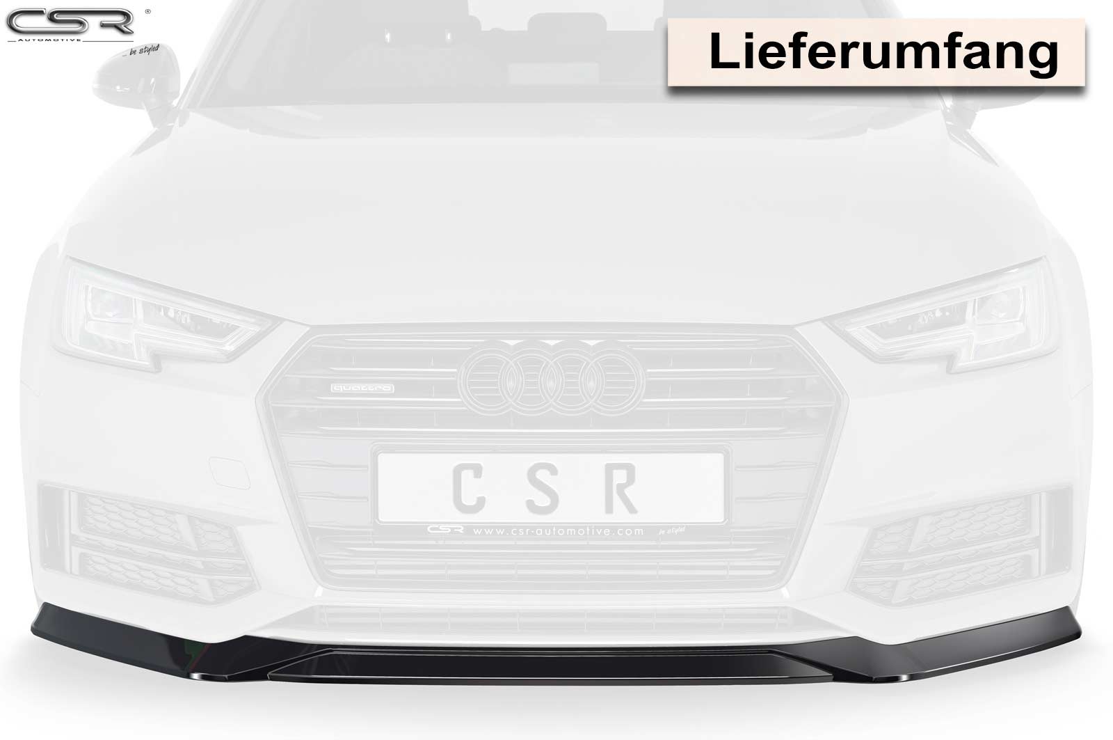 Voorspoiler Audi A4 B9 8W S-Line / S4 B9 8W Glans Zwart-outlet