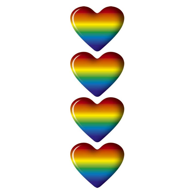 Autocollant AutoTattoo Heart 3D rainbow - 2,8x2,3cm