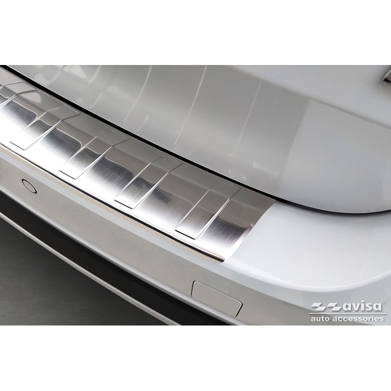 Protection de seuil arrière inox sur mesure pour Skoda Octavia Scout (NX5) 2020- 'Ribs'