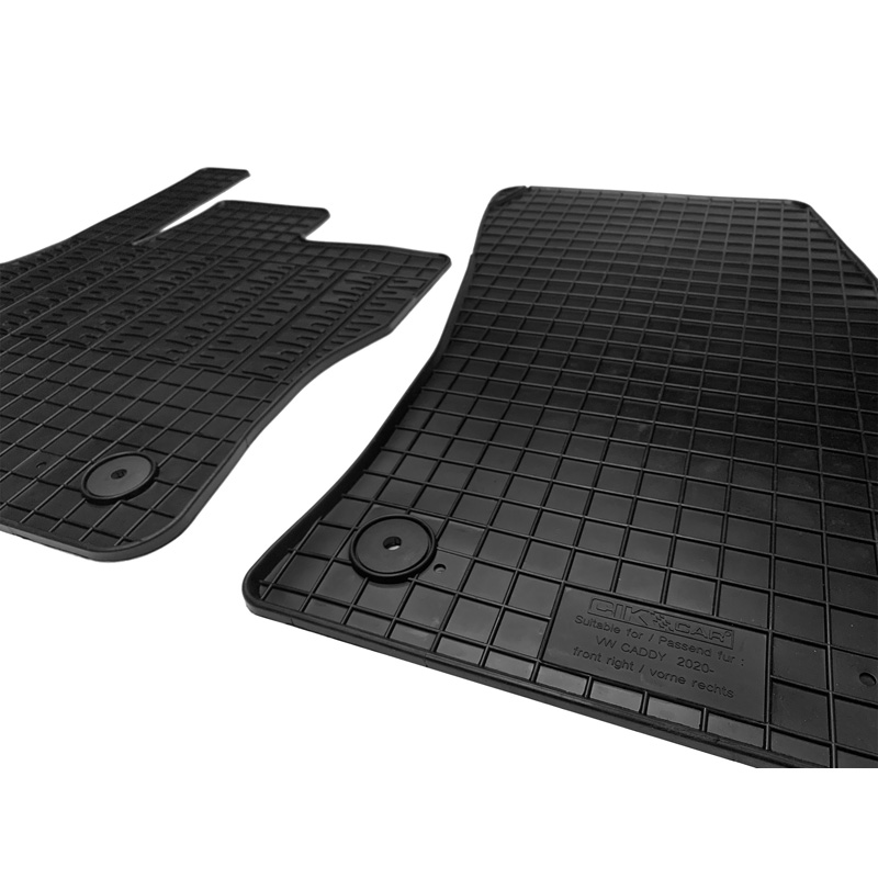 Set tapis de caoutchouc sur mesure pour Volkswagen Caddy V Box 2020- (2-pièces + points de fixage)