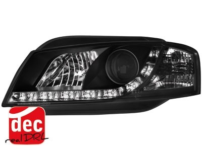 Headlights fits Audi A3 8P 03-08 Devil Eyes Dlite LED Black