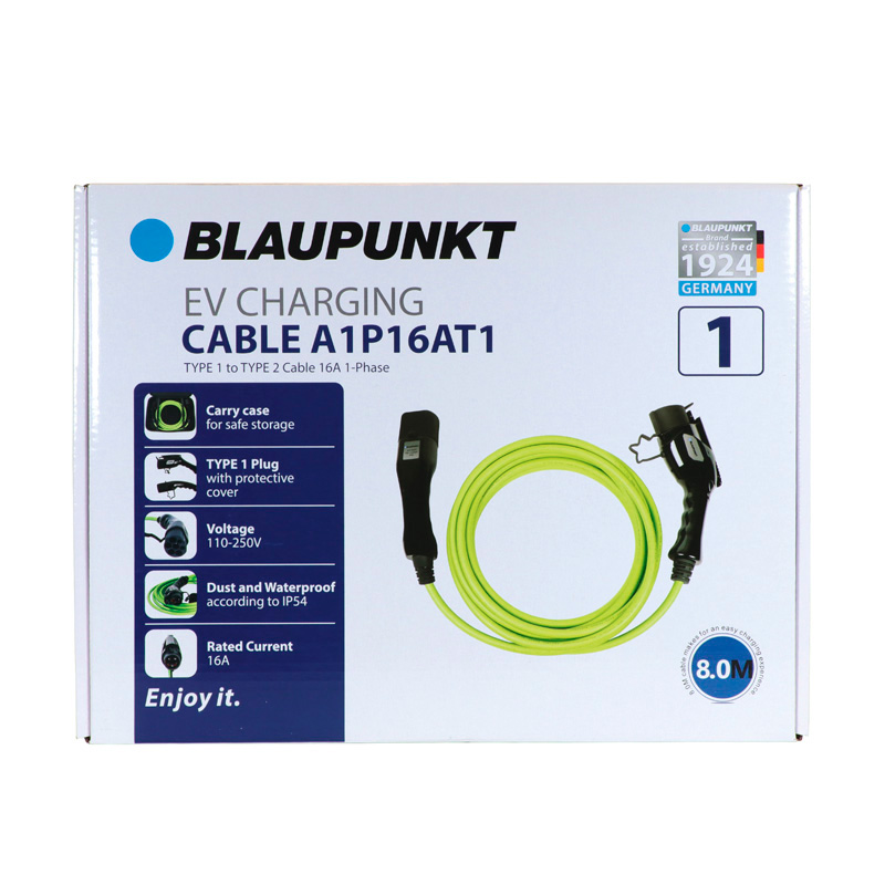 Blaupunkt Câble de recharge Electric Vehicle Type1>2 16A 1ph A1P16AT1