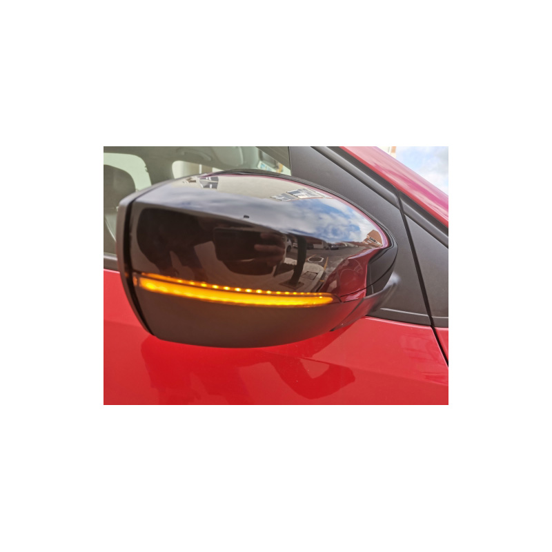 Set de Clignotants de Rétroviseurs LED sur mesure pour Volkswagen Polo 6R/6C 2009-2017 / Up! Facelift 2017- & Seat e-Mii & Skoda e-Citigo - Fumée - incl. Feux Dynamiques