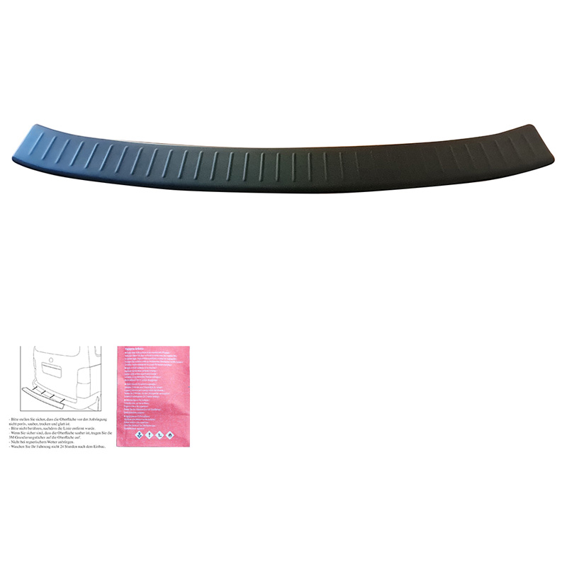 Protection de seuil arrière sur mesure pour Ford Kuga MK2 2013-2019 'Ribbed' - Noir mat