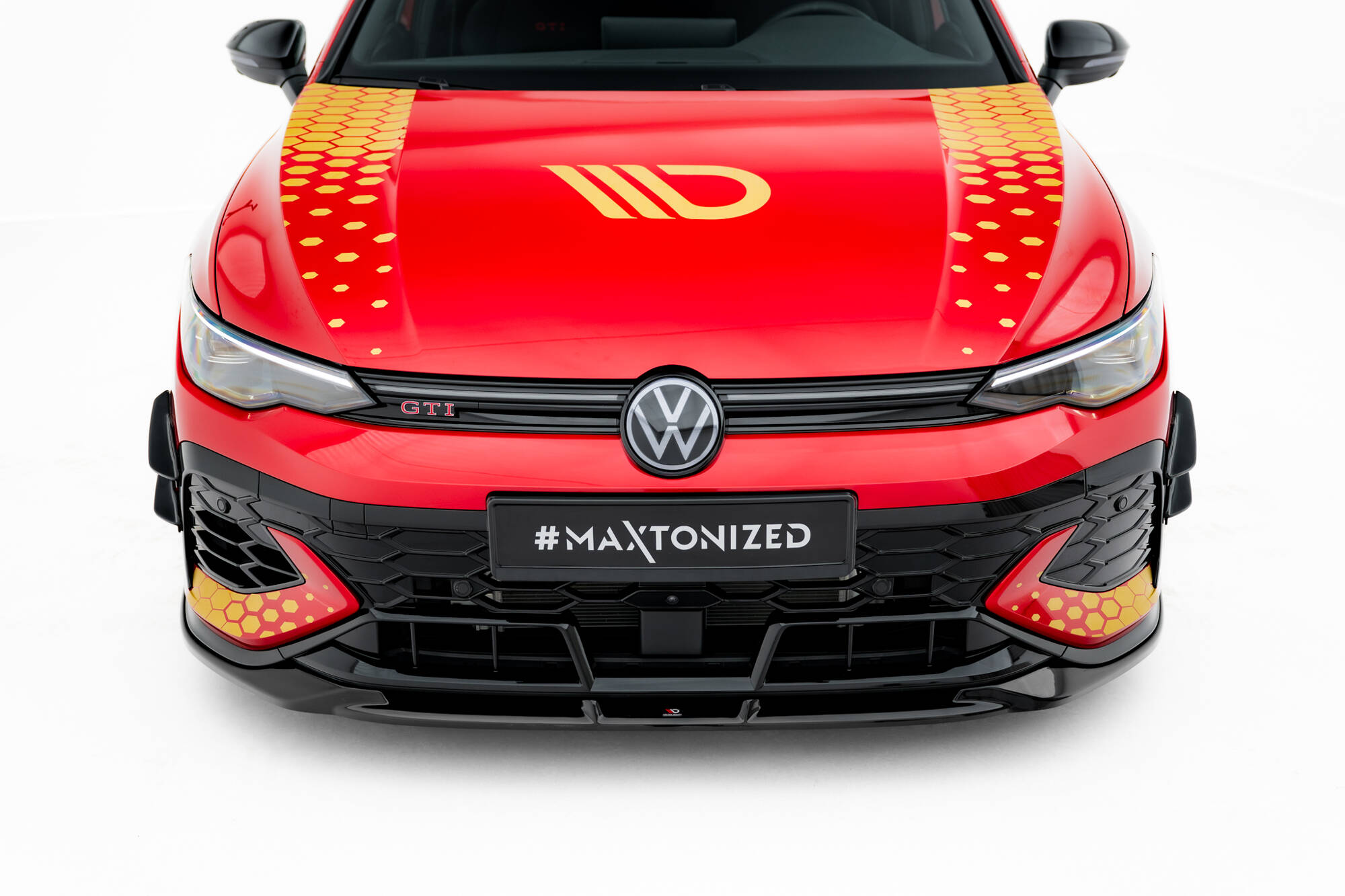 Voorbumper Wings Volkswagen Golf GTI Clubsport MK8 Facelift Maxton Glanzend zwart