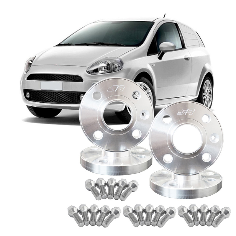 Simoni Racing Kit d'Élargisseurs de Roue en aluminium - 2x16mm(AV) - 2x20mm(AR) (Moyeu 56,6mm) avec boulons de roue - sur mesure pour Abarth, Fiat divers