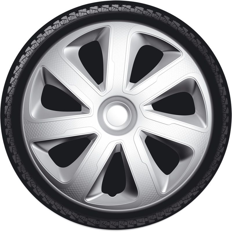 Jeu d'enjoliveurs Livorno 14-inch argent look-carboné