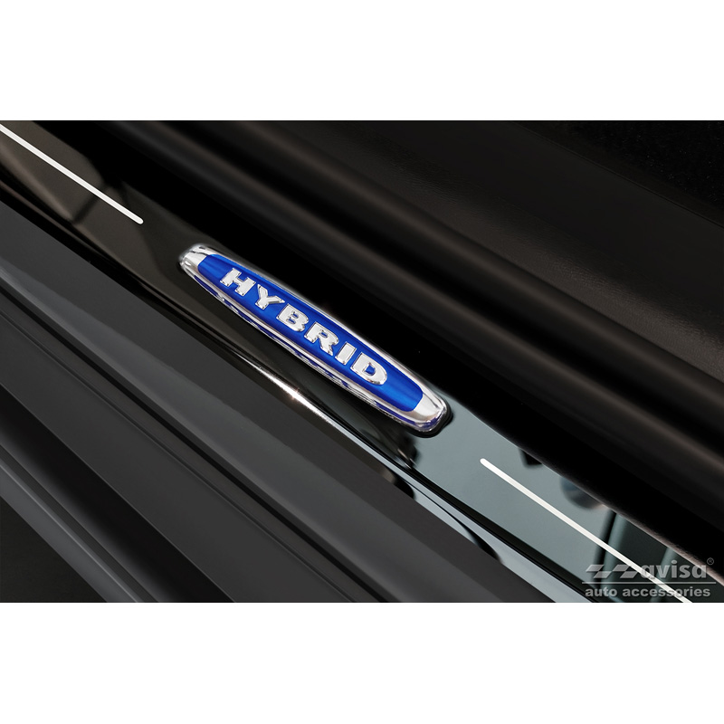 Seuils de portes inoxydable noir luisant sur mesure pour Volvo XC60 II 2017-2021 & Facelift 2021- 'Hybrid' - 4-pièces