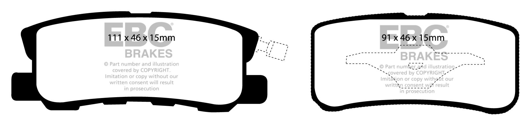 EBC Brakes CHRYSLER (USA) Sebring 2.7 2007-.. Remblokken achterz