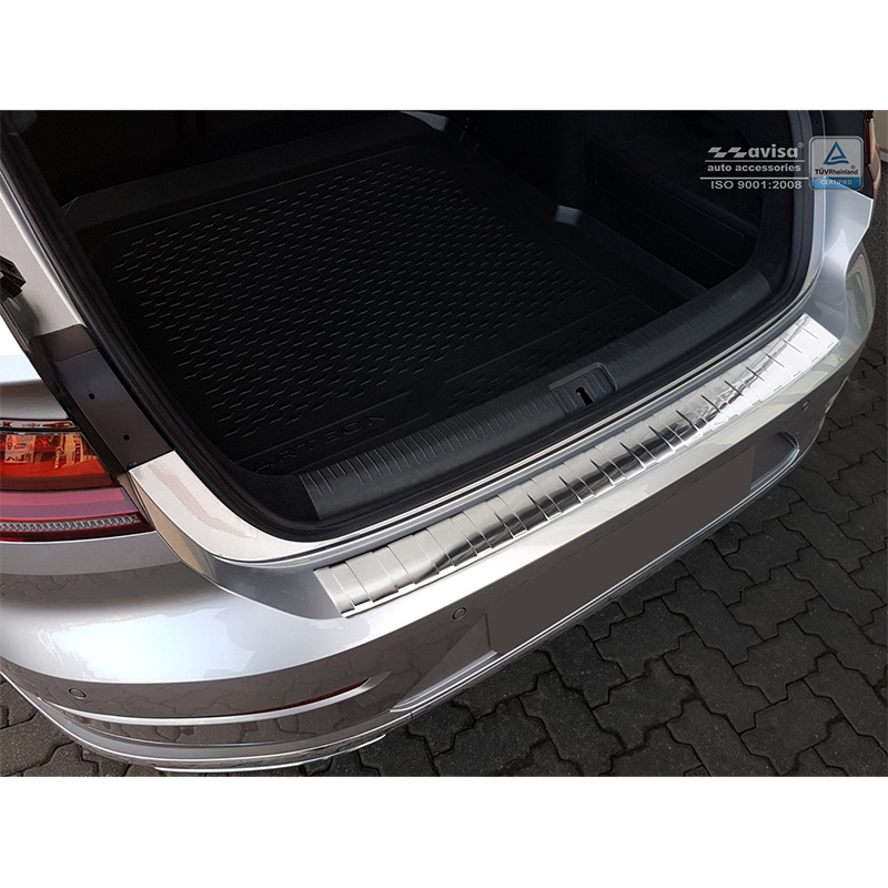 Protection de seuil arrière inox sur mesure pour Volkswagen Arteon 2017- 'Ribs'