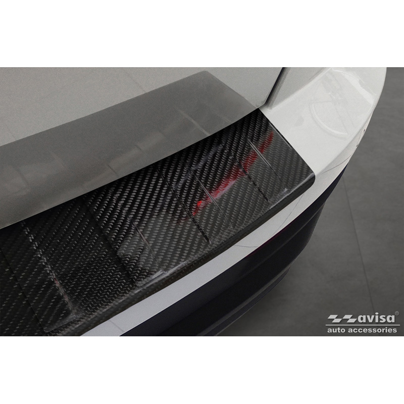 Protection de seuil arrière carboné 3D sur mesure pour Skoda Karoq Facelift 2022- incl. Sportline 'Ribs'