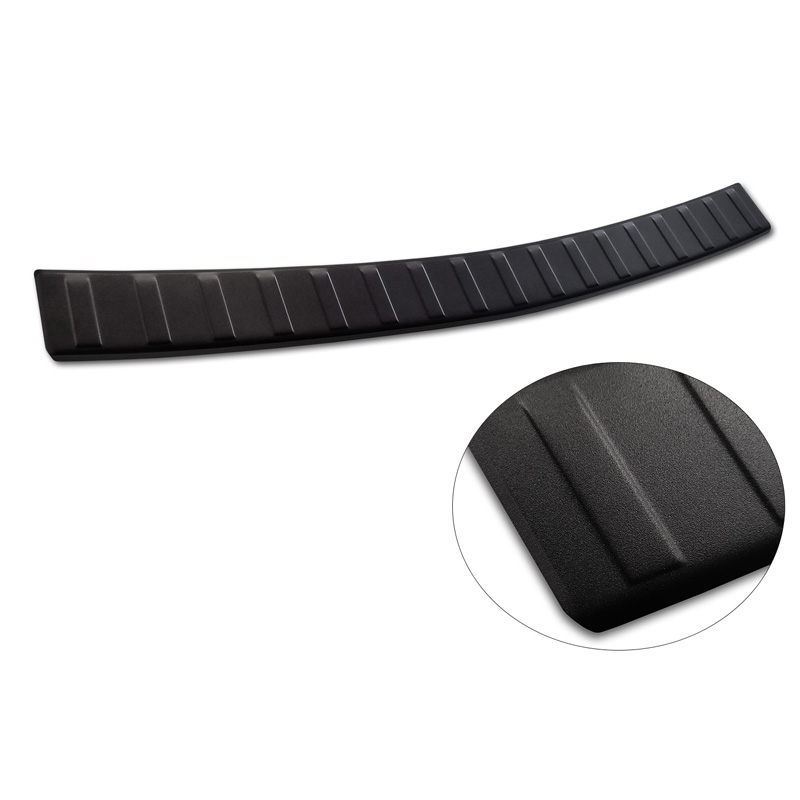 Protection de seuil arrière inox noir mat sur mesure pour Opel Mokka X 2016- 'Ribs'