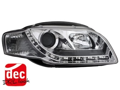 Phares Audi A4 B7 Yeux du Diable Dayline chrome ELR