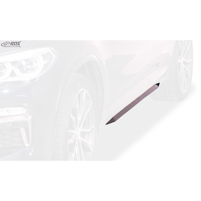 Jupes latérales 'Slim' sur mesure pour BMW X3 (G01) 2017- & X4 (G02) 2018- (ABS noir luisant)