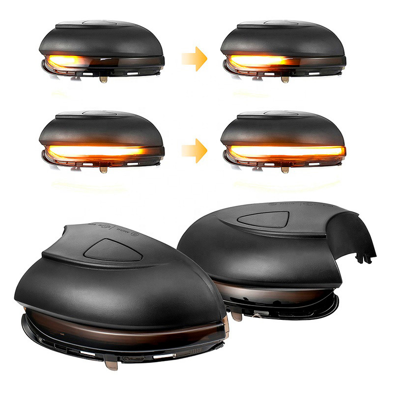 Set de Clignotants de Rétroviseurs LED sur mesure pour Volkswagen Golf VI 2008-2012 & Touran 2010-2015 - Fumée - incl. Feux Dynamiques