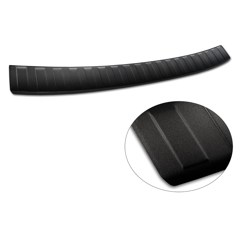 Protection de seuil arrière inox noir mat sur mesure pour Volvo XC60 Facelift 2013-2017 'Ribs'