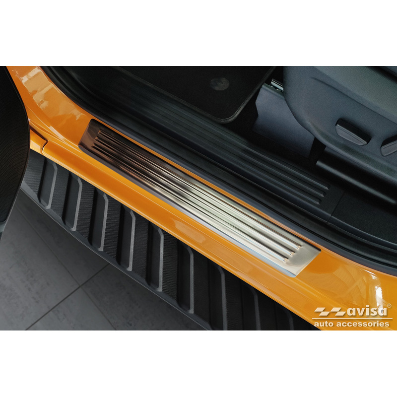 Seuils de portes inox sur mesure pour Ford Ranger VI 2022- 'Lines' - 4-pièces