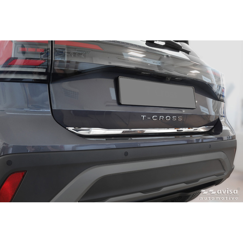 Avisa Revêtement d'habillage du hayon du coffre inox Chrome sur mesure pour Volkswagen T-Cross 2019-2024 & Facelift 2024-