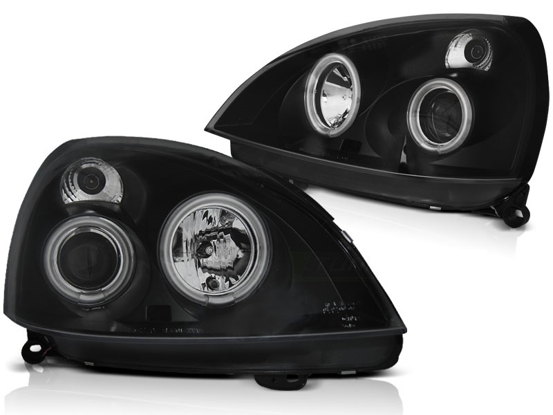 Phares Renault Clio 3 01-05 Angel Eyes CCFL Black