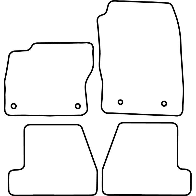 Set de tapis de sol en velours sur mesure pour Ford Focus III Facelift 2015-2018