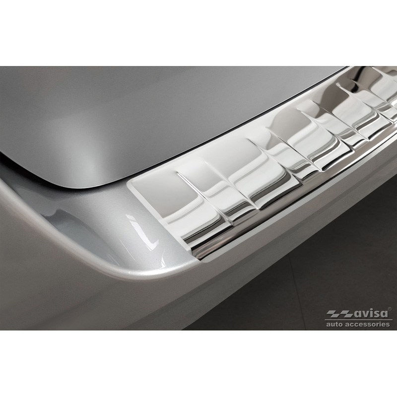 Protection de seuil arrière inox Chrome sur mesure pour Volkswagen Multivan T7 2021- 'Ribs'