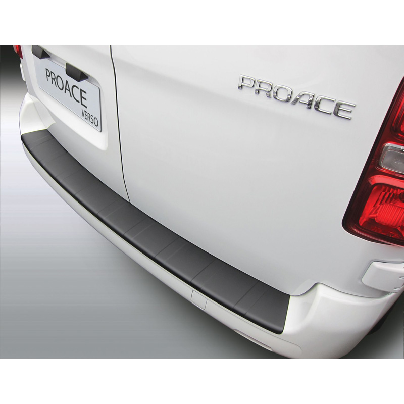 Protection de seuil arrière (ABS) sur mesure pour Citroën Jumpy (Dispatch) & Spacetourer / Peugeot Expert & Traveller / Toyota Proace 9/2016- & Opel Vivaro / Zafira Life 2019- & Fiat Scudo 2022- Noir 'Ribbed'