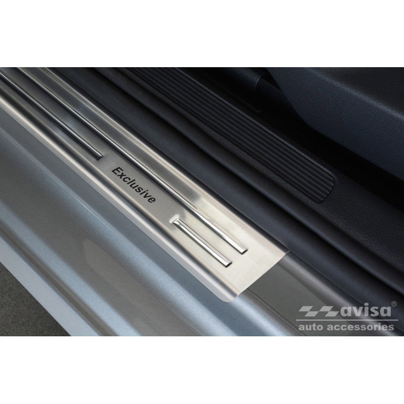 Seuils de portes inoxydable sur mesure pour Volkswagen Golf Sportsvan 2014- 'Exclusive' - 4-pièces