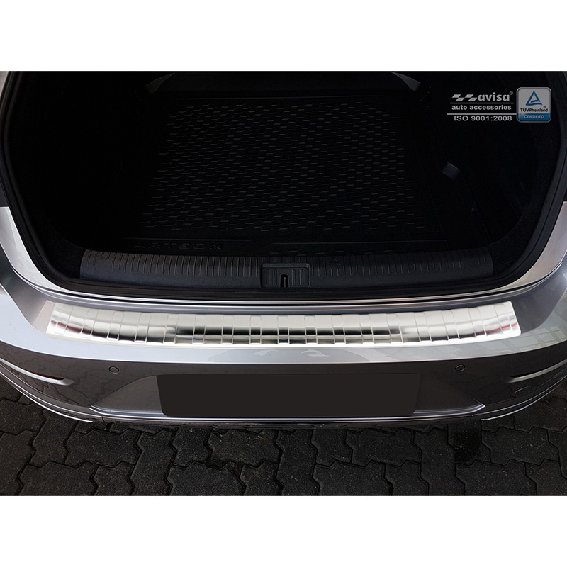 Protection de seuil arrière inox sur mesure pour Volkswagen Arteon 2017- 'Ribs'