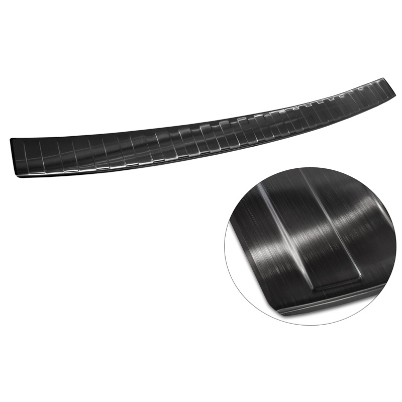 Protection de seuil arrière inox Noir sur mesure pour Volkswagen Multivan T7 2021- 'Ribs'