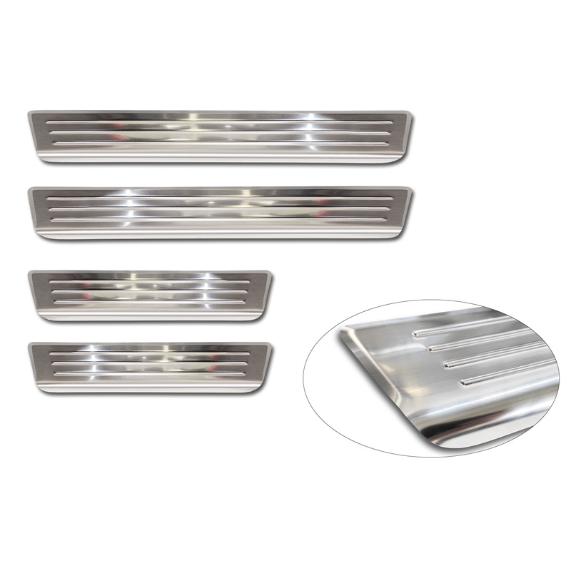Seuils de portes inoxydable sur mesure pour Citroën C4 III 2020- & C4 X 2022- 'Lines' - 4-pièces