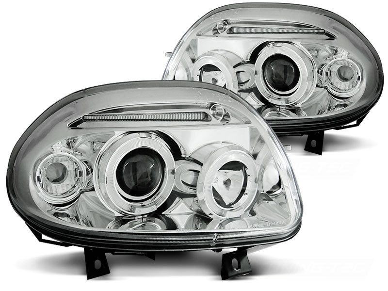 Phares Angel Eyes Renault Clio B 9.98-5.01 chrome