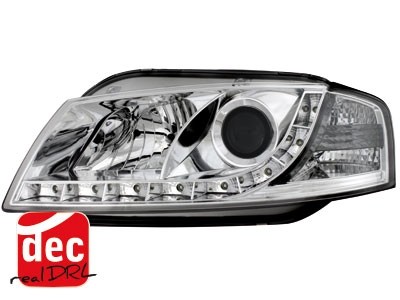 Headlights fits Audi A3 8P 03-08 Devil Eyes Dlite LED Chrome
