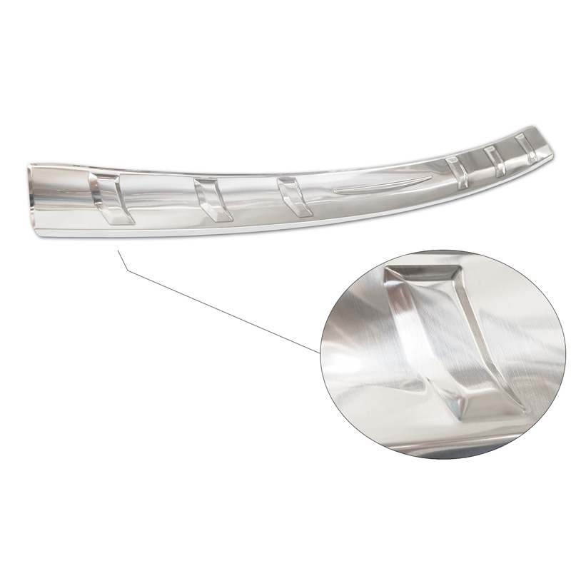 Protection de seuil arrière inox sur mesure pour Ford Mustang VI Coupé 2015-2017 & FL 2017- incl. GT 'Ribs'