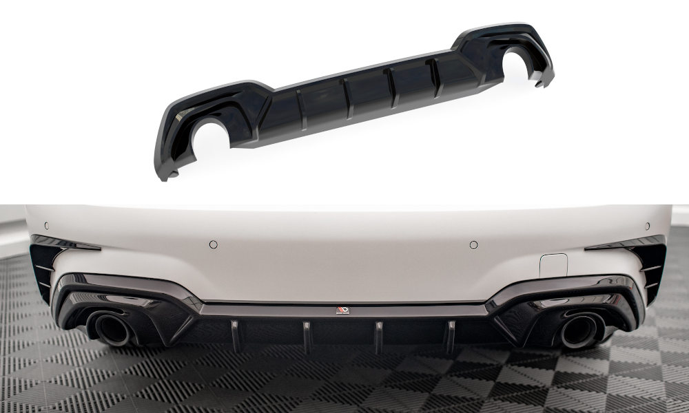 Diffuser BMW 3 Serie M Pakket G20 G21 met Trekhaak Maxton Glans Zwart